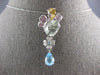 LARGE 4.34CT DIAMOND & AAA MULTI GEM 14KT WHITE GOLD TEAR DROP HANGING EARRINGS