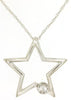 ESTATE .14CT DIAMOND 14KT WHITE GOLD 3D SOLITAIRE STAR LUCKY FLOATING PENDANT