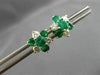 ESTATE 2.0CT DIAMOND & EMERALD 14KT YELLOW GOLD 3D FLOWER CLUSTER EARRINGS 24555
