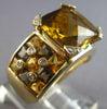 LARGE 7.72CT DIAMOND & AAA CITRINE & SMOKY TOPAZ 14K YELLOW GOLD FUN RING #27548