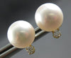 ESTATE .10CT DIAMOND & AAA SOUTH SEA PEARL 14K YELLOW GOLD CLASSIC STUD EARRINGS