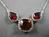 LARGE & LONG 16.10CT DIAMOND & AAA CITRINE & GARNET 14K WHITE GOLD HALO NECKLACE