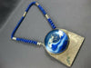 EXTRA LARGE AAA LAPIS & WHITE & BLUE ENAMEL STERLING SILVER GLOBE NECKLACE #7620