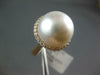 LARGE .37CT DIAMOND & AAA SOUTH SEA PEARL 18KT ROSE GOLD CLASSIC HALO LOVE RING