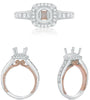 .47CT DIAMOND 14KT WHITE & ROSE GOLD 3D ROUND 4 PRONG SEMI MOUNT ENGAGEMENT RING