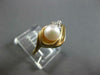 ESTATE .05CT DIAMOND & AAA SOUTH SEA PEARL 14K YELLOW GOLD DOUBLE SWIRL FUN RING