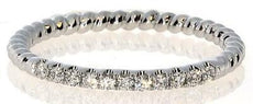 ESTATE .14CT DIAMOND 18KT WHITE GOLD 3D CLASSIC ROUND ROPE ANNIVERSARY RING