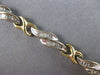 LONG 1.02CT DIAMOND 14KT 2 TONE GOLD BAGUETTE MULTI LEAF X LOVE TENNIS BRACELET
