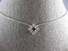 SMALL .18CT DIAMOND & AAA EMERALD 14KT WHITE GOLD PRINCESS SQUARE FUN NECKLACE