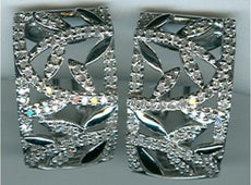 WIDE .76CT DIAMOND 14KT WHITE GOLD MULTI LEAF UMBRELLA CLIP ON HANGING EARRINGS