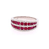 1.27CT DIAMOND & AAA RUBY 18KT WHITE GOLD 3D MULTI ROW CHANNEL ANNIVERSARY RING