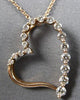 .46CT DIAMOND 18KT ROSE GOLD 3D CLASSIC OPEN HEART JOURNEY LOVE FLOATING PENDANT