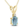 .26CT DIAMOND & AAA AQUAMARINE 14KT YELLOW GOLD OVAL & ROUND SOLITAIRE PENDANT