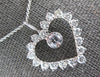 1.38CT DIAMOND 14KT WHITE GOLD SOLITAIRE OPEN HEART LOVE FLOATING PENDANT #27290