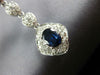 ESTATE LARGE 4.39CT DIAMOND & AAA SAPPHIRE 14KT WHITE GOLD OVAL HANGING EARRINGS