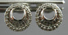 ESTATE .21CT DIAMOND 14KT WHITE GOLD ROUND & BAGUETTE CIRCULAR FUN STUD EARRINGS