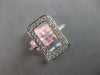 ESTATE WIDE .30CT DIAMOND 14KT WHITE GOLD 3D CLASSIC OPEN RECTANGULAR FUN RING