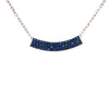 ESTATE .83CT AAA SAPPHIRE 18KT WHITE GOLD 3D MULTI ROW HAPPY FACE FUN NECKLACE