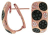 1.44CT WHITE & BLACK DIAMOND 14KT ROSE GOLD MULTI FLOWER ETOILE HANGING EARRINGS