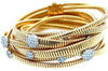 EXTRA LARGE 1.47CT DIAMOND 18KT 2 TONE GOLD MULTI ROW SNAKE CUFF BANGLE BRACELET