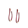 ESTATE 1.14CT AAA RUBY 18KT ROSE GOLD 3D OVAL INSIDE OUT HOOP HANGING EARRINGS