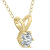 .30CT DIAMOND 14KT YELLOW GOLD CLASSIC ROUND SOLITAIRE 6 PRONG FLOATING PENDANT