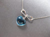 3.50CT DIAMOND & AAA BLUE TOPAZ 18KT WHITE GOLD 3D HEART SHAPE BOW LOVE NECKLACE