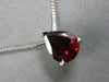 3.0CT AAA GARNET 14KT WHITE GOLD PEAR SHAPE SOLITAIRE FILIGREE FLOATING PENDANT