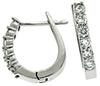 .62CT DIAMOND 14KT WHITE GOLD 6 STONE CLASSIC LEVERBACK HUGGIE HANGING EARRINGS