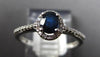 .63CT DIAMOND & AAA SAPPHIRE 14KT WHITE GOLD OVAL & ROUND HALO FRIENDHSHIP RING