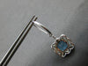 2.28CT DIAMOND & AAA BLUE TOPAZ 14K 2 TONE GOLD CUSHION & ROUND HANGING EARRINGS