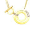 ESTATE LARGE .29CT DIAMOND 18KT 2 TONE GOLD MULTI CIRCULAR TOGGLE FUN NECKLACE