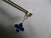 2.18CT DIAMOND & AAA SAPPHIRE 14KT WHITE GOLD 3D 4 LEAF CLOVER HANGING EARRINGS