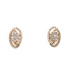 ESTATE .73CT DIAMOND 18KT YELLOW GOLD CLASSIC FLOWER LOVE KNOT HANGING EARRINGS