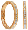 ESTATE 1.33CT DIAMOND 18KT ROSE GOLD 3D CLASSIC FILIGREE HOOP HANGING EARRINGS