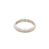 ESTATE .61CT DIAMOND 18KT WHITE GOLD 3D CLASSIC THREE ROW ANNIVERSARY RING