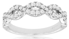 .50CT DIAMOND 14KT WHITE GOLD 3D ROUND INFINITY SEMI ETERNITY ANNIVERSARY RING