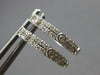 ESTATE .32CT DIAMOND 14KT WHITE GOLD 3D 2 ROW BEZEL HUGGIE HOOP HANGING EARRINGS