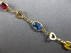 ESTATE 6.3CT AAAA MULTI GEM 14KT YELLOW GOLD MULTI HEART ANKLE/ BRACELET #28162