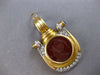 ANTIQUE LARGE DIAMOND & AAA SAPPHIRE 18K 2 TONE GOLD 3D CORNELIAN PENDANT 28157