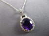 2.64CT DIAMOND & AAA AMETHYST 14KT WHITE GOLD OVAL & ROUND HALO FLOATING PENDANT