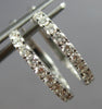 ESTATE .62CT DIAMOND 14KT WHITE GOLD 3D ROUND INSIDE OUT HOOP HANGING EARRINGS