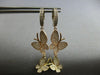 LARGE .80CT DIAMOND 14KT TRI COLOR GOLD DOUBLE BUTTERFLY HUGGIE EARRINGS #27680