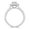 ESTATE 1.0CT DIAMOND 14KT WHITE GOLD 3D CLASSIC ROUND HALO ENGAGEMENT RING