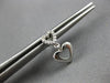 ESTATE .10CT DIAMOND 14KT WHITE GOLD CLASSIC DOUBLE HEART LOVE HANGING EARRINGS