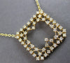 1.49CT DIAMOND 14KT YELLOW GOLD 3D OPEN SQUARE DOUBLE SIDED HEART LOVE NECKLACE