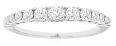 .53CT DIAMOND 14KT WHITE GOLD 3D ROUND GRADUATING SEMI ETERINTY ANNIVERSARY RING