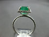 2.51CT DIAMOND & AAA EMERALD 14KT WHITE GOLD SQUARE HALO CLASSIC ENGAGEMENT RING