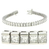 ESTATE 7.0CT DIAMOND 14KT WHITE GOLD PRINCESS CHANNEL INVISIBLE TENNIS BRACELET