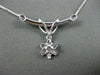 ESTATE .10CT DIAMOND PLATINUM SOLITAIRE DROP FLOWER NECKLACE BEAUTIFUL!! #9487